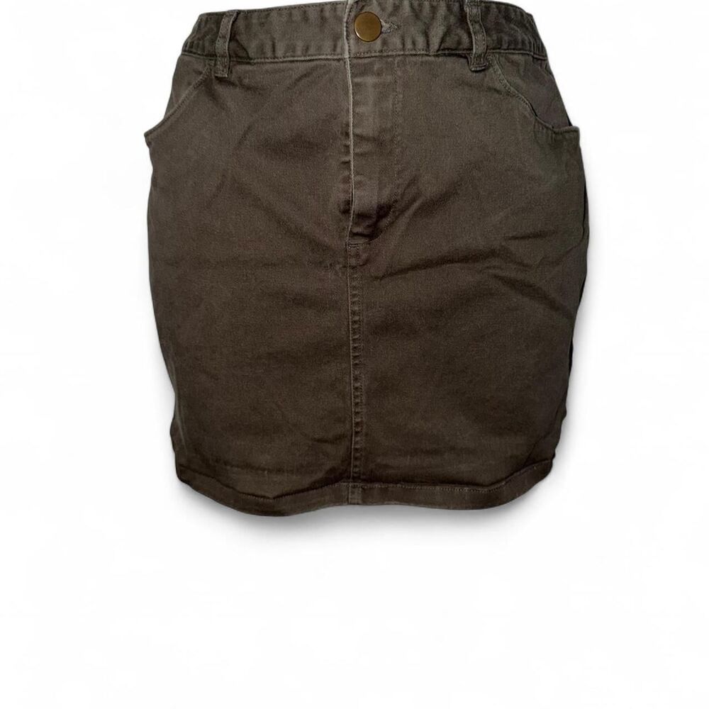 Forever-21 Women's Brown and Khaki Skirt